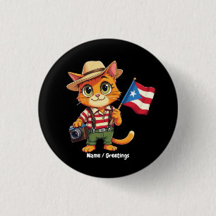 Chapa Redonda De 2,5 Cm Bandera puertorriqueña boricua hispana
