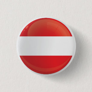 Chapa Redonda De 2,5 Cm Bandera redonda de Austria