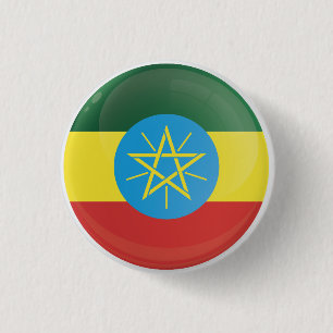 Chapa Redonda De 2,5 Cm Bandera redonda de Etiopía