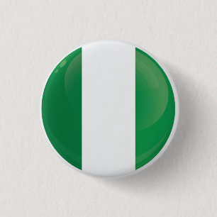 Chapa Redonda De 2,5 Cm Bandera redonda de Nigeria