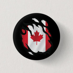 Chapa Redonda De 2,5 Cm Bandera robada de Canadá