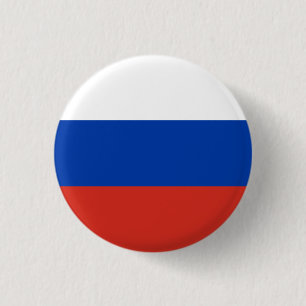 Chapa Redonda De 2,5 Cm Bandera rusa, bandera de Rusia