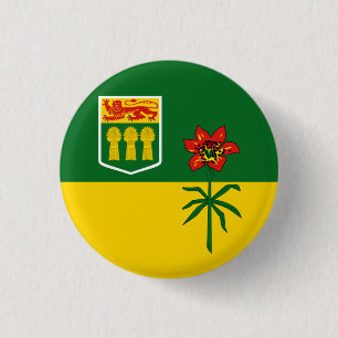 Chapa Redonda De 2,5 Cm Bandera Saskatchewan (CANADÁ)