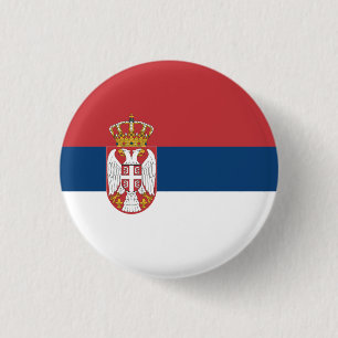 Chapa Redonda De 2,5 Cm Bandera serbia, bandera de Serbia