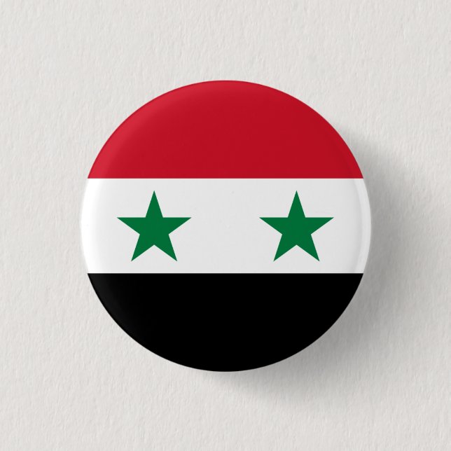 Chapa Redonda De 2,5 Cm Bandera siria, bandera de Siria (Anverso)