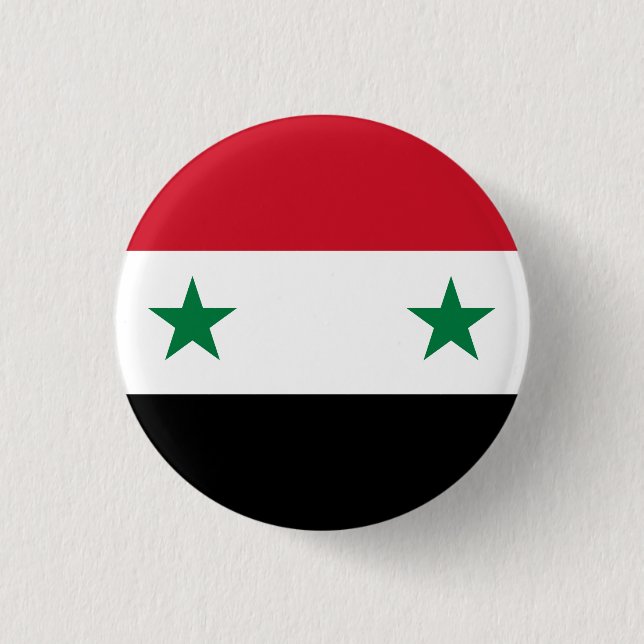 Chapa Redonda De 2,5 Cm Bandera siria (siria) (Anverso)