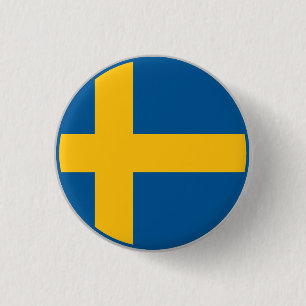 Chapa Redonda De 2,5 Cm Bandera Sueca
