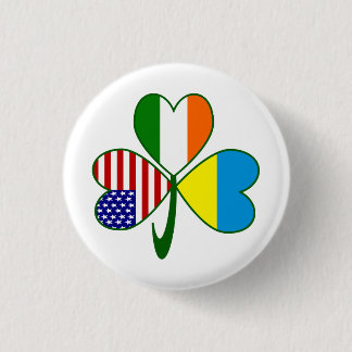 Chapa Redonda De 2,5 Cm Bandera Trébol Ucraniana