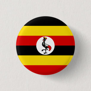 Chapa Redonda De 2,5 Cm Bandera ugandesa, bandera de Uganda