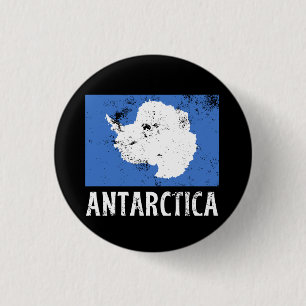 Chapa Redonda De 2,5 Cm Bandera vintage de la Antártida