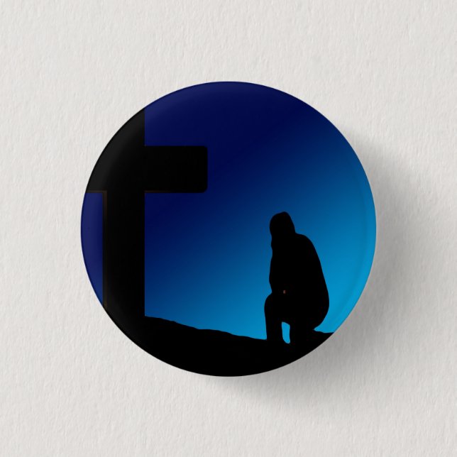 Chapa Redonda De 2,5 Cm Banner de la oración cruzada (Anverso)