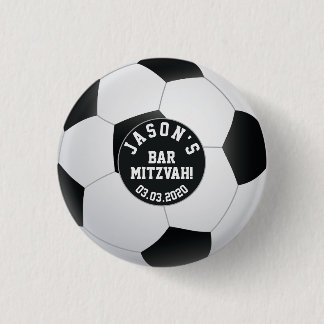 Chapa Redonda De 2,5 Cm Bar de fútbol personalizado Mitzvah Favor