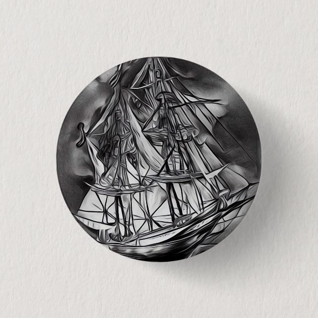 Chapa Redonda De 2,5 Cm Barco (Anverso)