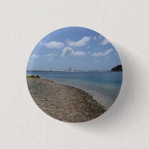 Chapa Redonda De 2,5 Cm Barco de vela a la distancia en Santo Tomás