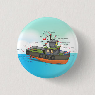 Chapa Redonda De 2,5 Cm Barco Tug