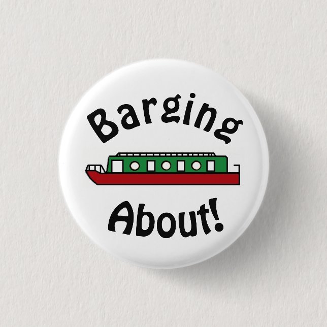 Chapa Redonda De 2,5 Cm Barging About Canal Boat (Anverso)