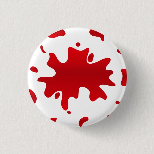Chapa Redonda De 2,5 Cm Barrido de pintura roja (Anverso)