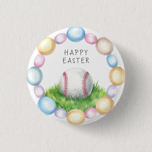 Chapa Redonda De 2,5 Cm Baseball Easter  themed  (Anverso)