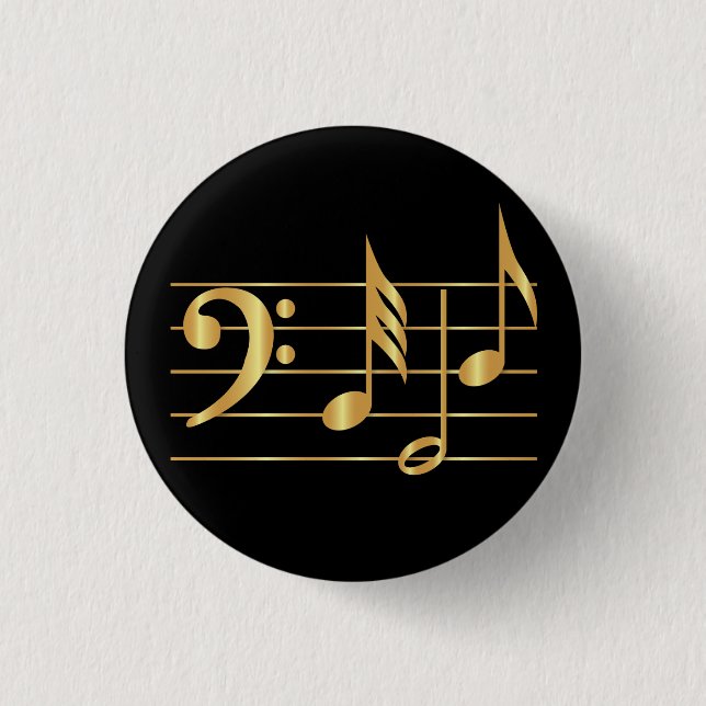 Chapa Redonda De 2,5 Cm Bass clef (Anverso)