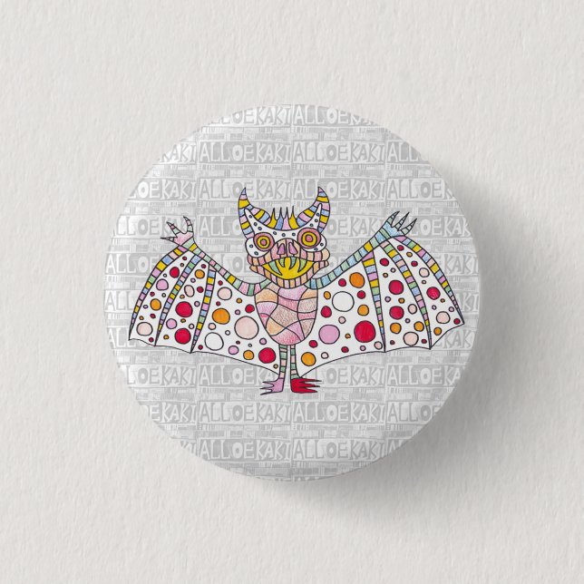 Chapa Redonda De 2,5 Cm Bat (Anverso)