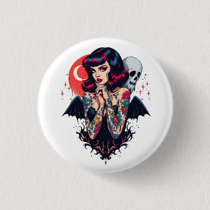 Chapa Redonda De 2,5 Cm Bat Wing Beauty