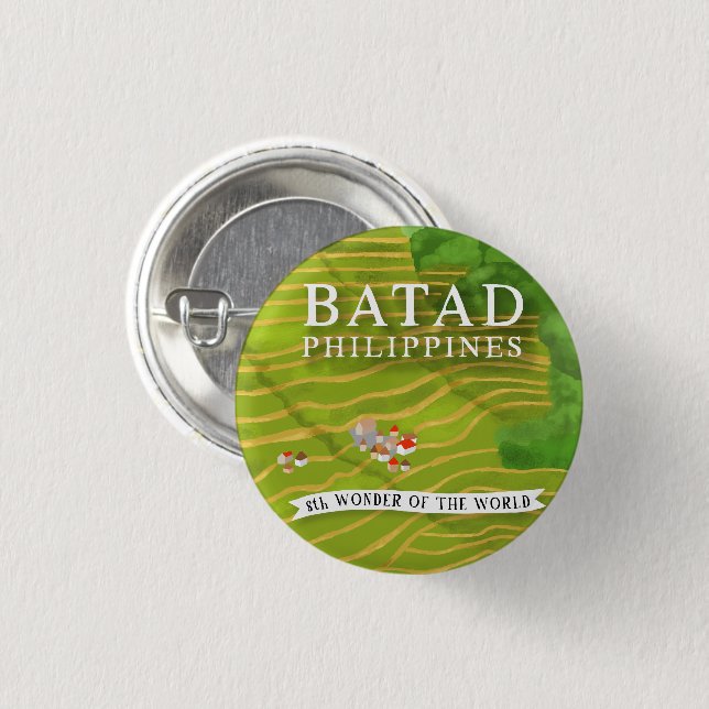 Chapa Redonda De 2,5 Cm Batad Filipinas (Anverso y reverso)
