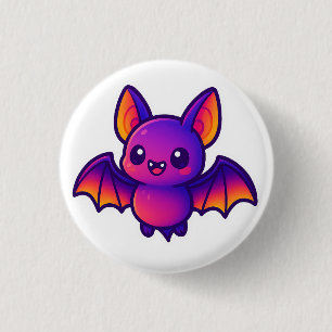 Chapa Redonda De 2,5 Cm Batalla de Personalizado con vibrantes alas morada