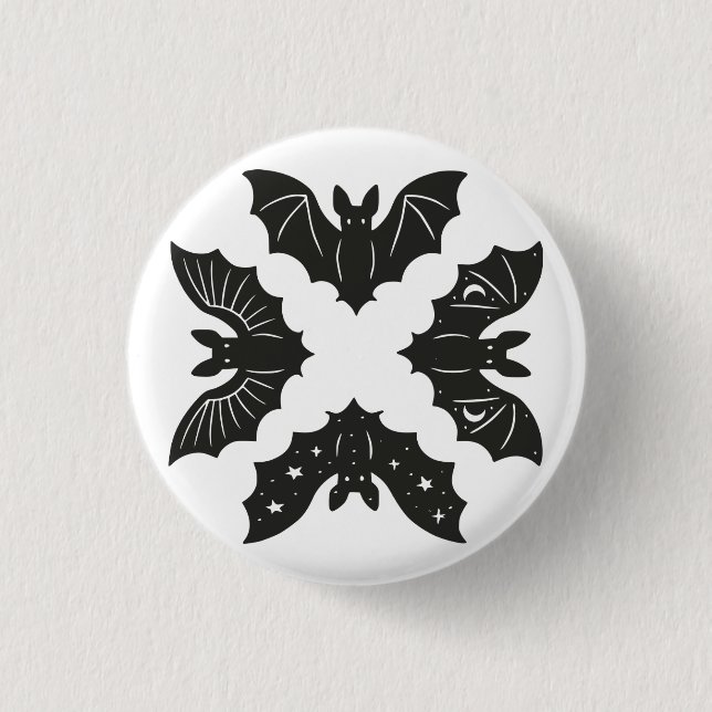 Chapa Redonda De 2,5 Cm Bats (Anverso)