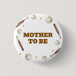 Chapa Redonda De 2,5 Cm Batter Up Baseball Mother To Be Baby Shower