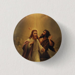 Chapa Redonda De 2,5 Cm Bautismo de Jesucristo