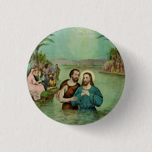Chapa Redonda De 2,5 Cm Bautismo de Jesucristo