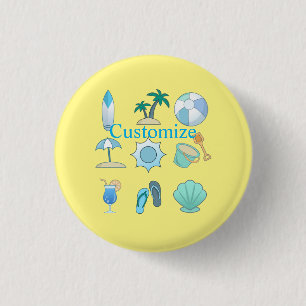 Chapa Redonda De 2,5 Cm Beach Life Things Thunder_Cove  