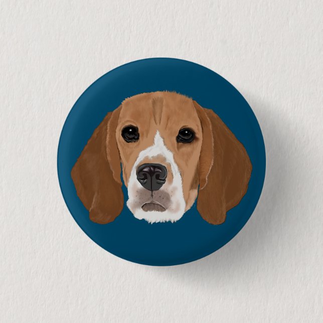 Chapa Redonda De 2,5 Cm Beagle (Anverso)