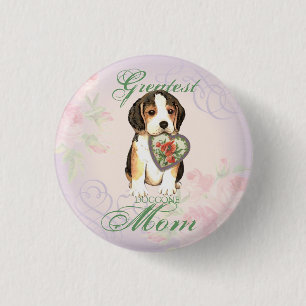 Chapa Redonda De 2,5 Cm Beagle Heart Mom