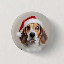 Chapa Redonda De 2,5 Cm Beagle Navidades