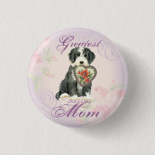 Chapa Redonda De 2,5 Cm Beardie Heart Mom