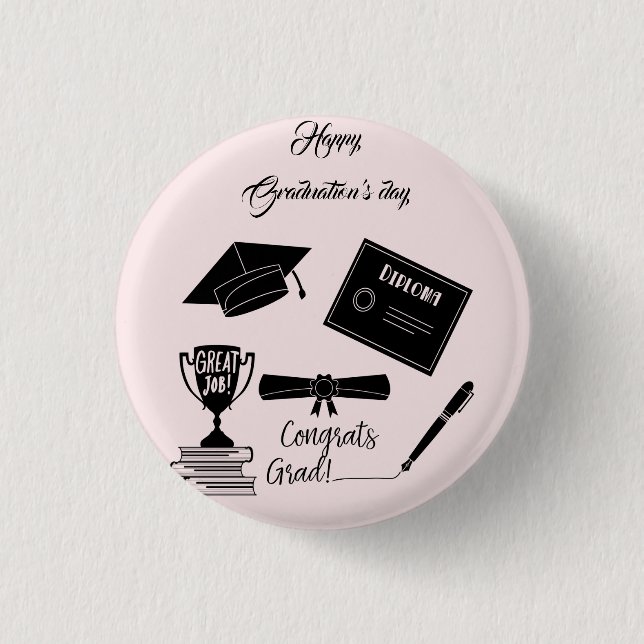 Chapa Redonda De 2,5 Cm Beatiful Happy Graduals Day (Anverso)