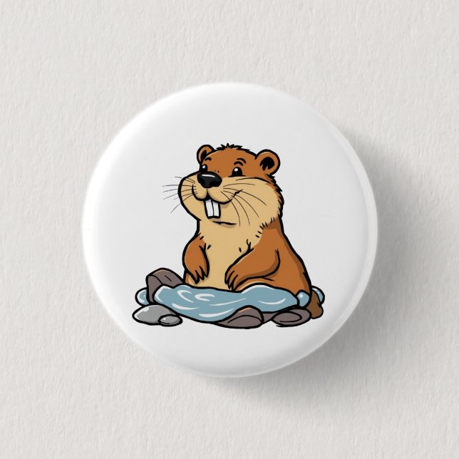 Chapa Redonda De 2,5 Cm Beaver (Anverso)