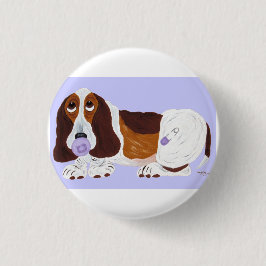 Chapa Redonda De 2,5 Cm Bebé Basset Hound 