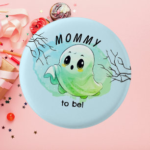 Chapa Redonda De 2,5 Cm Bebé Duende Ducha de Bebe en Halloween Tema Azul F