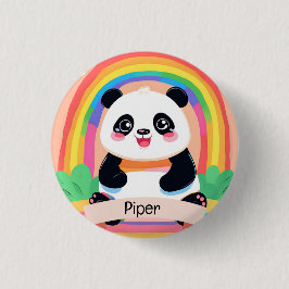 Chapa Redonda De 2,5 Cm Bebé lindo Panda Rainbow