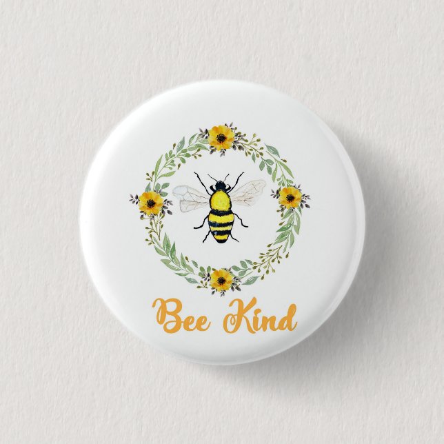 Chapa Redonda De 2,5 Cm Bee Kind Bee (Anverso)