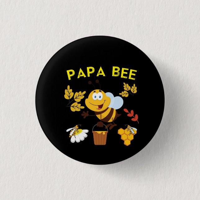 Chapa Redonda De 2,5 Cm Beekeeper Art Papa Bee (Anverso)