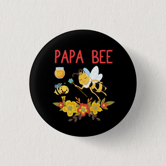 Chapa Redonda De 2,5 Cm Beekeeper Art Papa Bee 2 (Anverso)