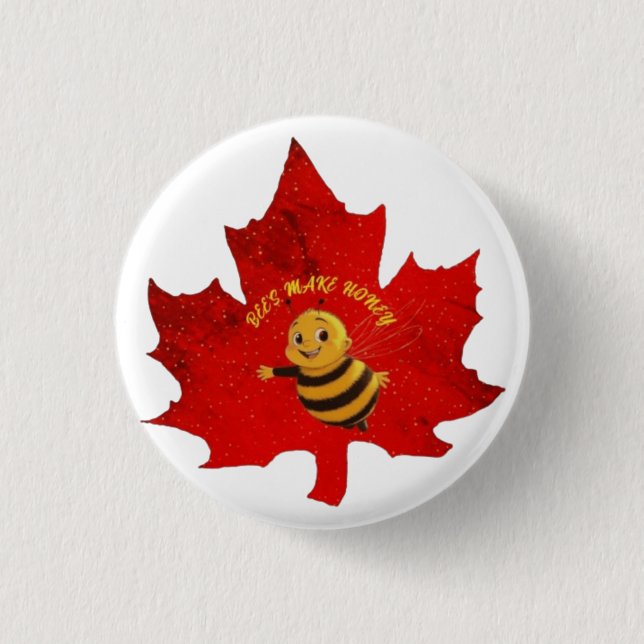 CHAPA REDONDA DE 2,5 CM BEES MAKE HONEY (Anverso)