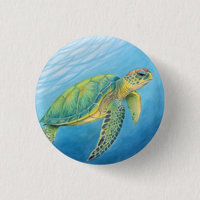Chapa Redonda De 2,5 Cm Belleza de la tortuga (Anverso)