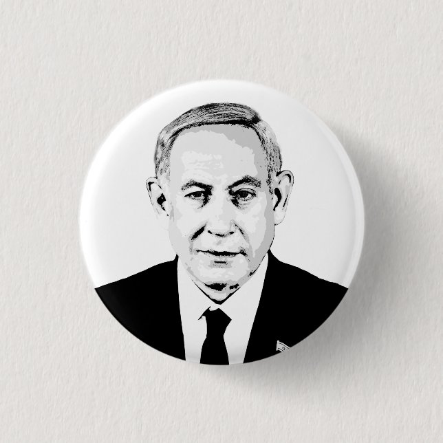 Chapa Redonda De 2,5 Cm Benjamin Netanyahu (Anverso)