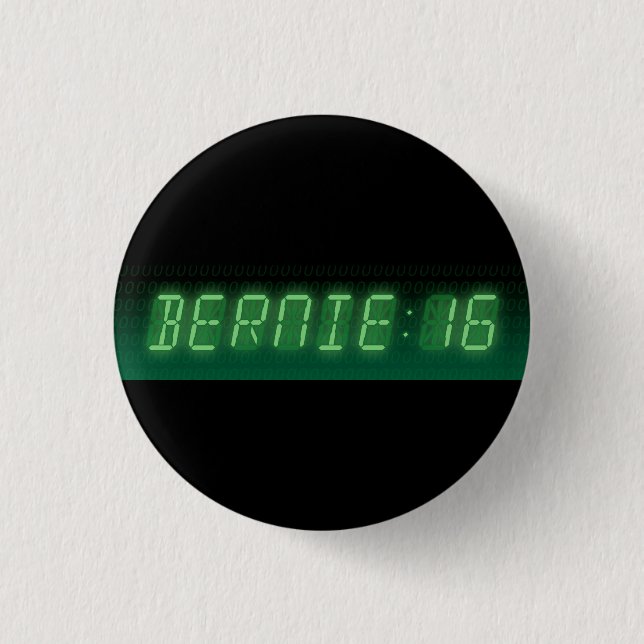 Chapa Redonda De 2,5 Cm Bernie Sanders Digital Readout (Anverso)