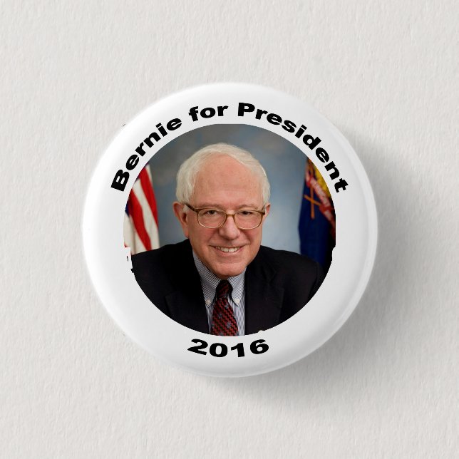 Chapa Redonda De 2,5 Cm Bernie Sanders para presidente 2016 (Anverso)