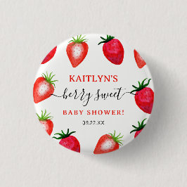 Chapa Redonda De 2,5 Cm Berry Sweet Strawberry Baby Shower Favor